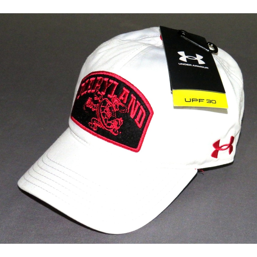 NEW! Under Armour Cotton Maryland Terrapins White‎ Strap Back Hat Women's NWT!